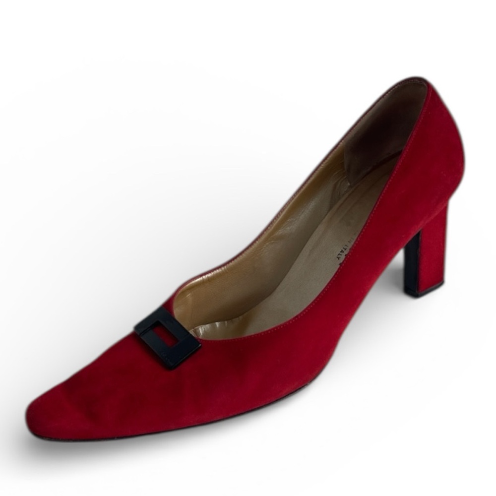 St. John Red suede shoes 9.5 Pumps - Picture 1 of 11